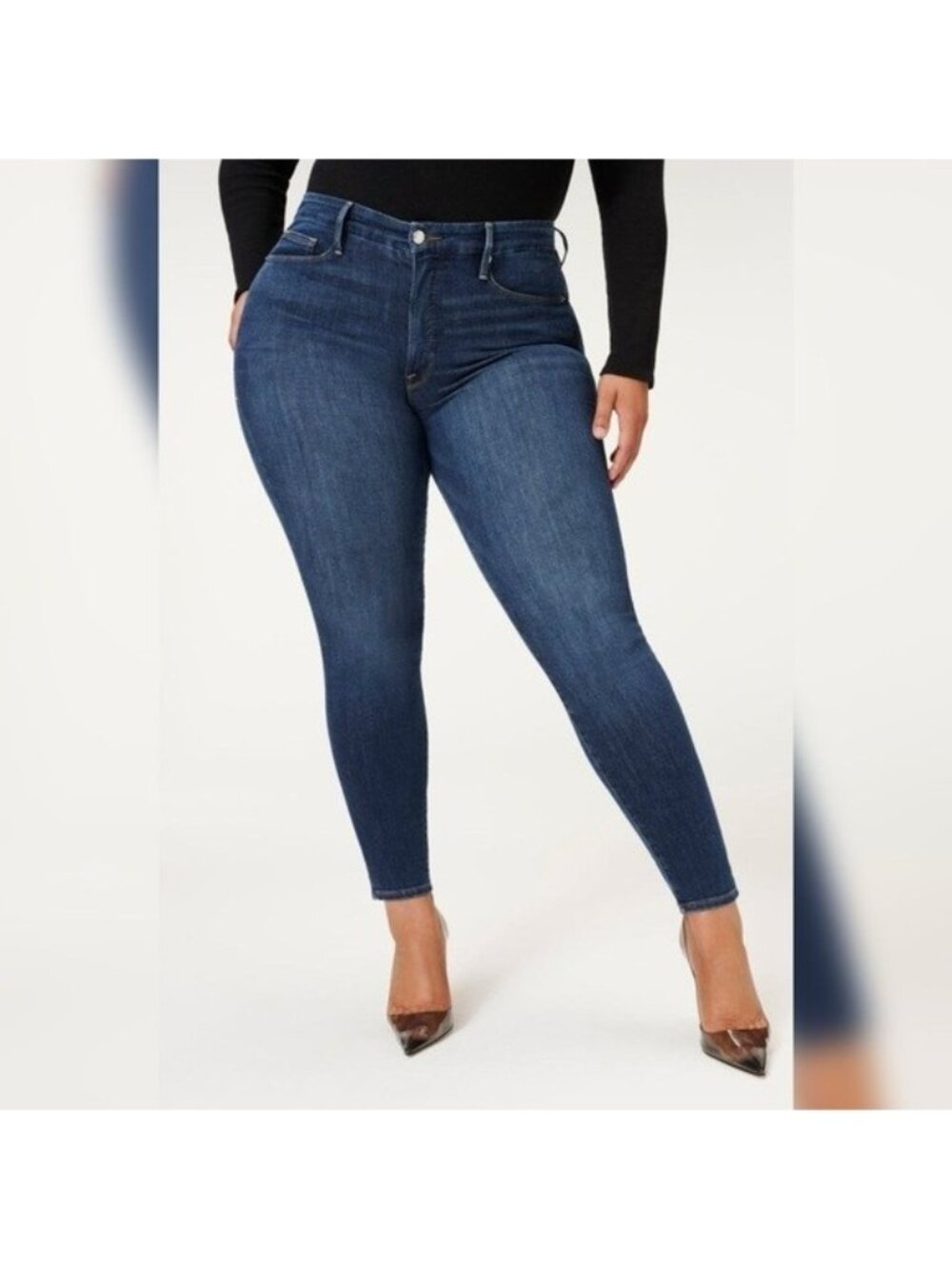 Good American Women's Medium Indigo Good Legs High Waisted Skinny Jeans